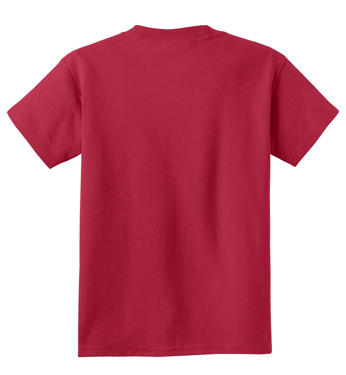 Rear View of Red Port & Co Youth Core Cotton Tee. PC54Y