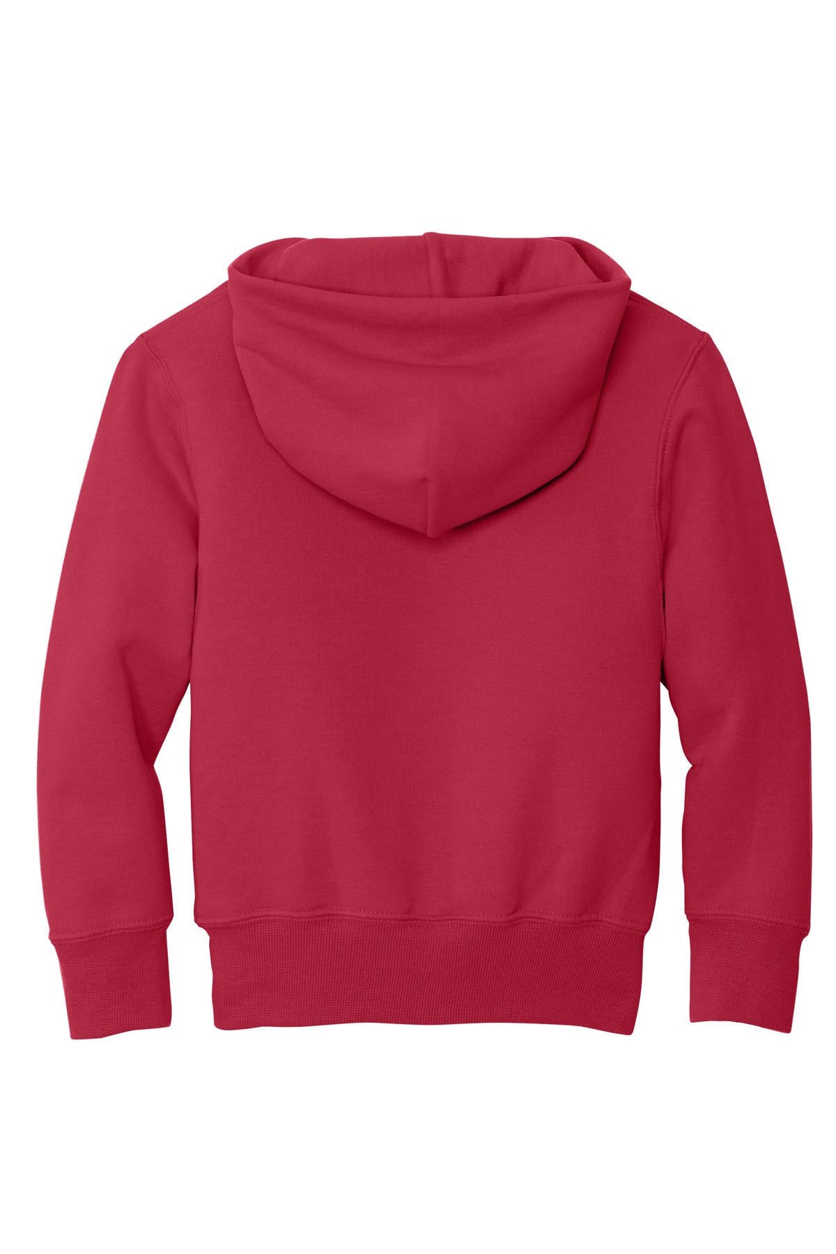 Rear View of Red Port & Co Youth Core Fleece Pullover Hooded Sweatshirt. PC90YH