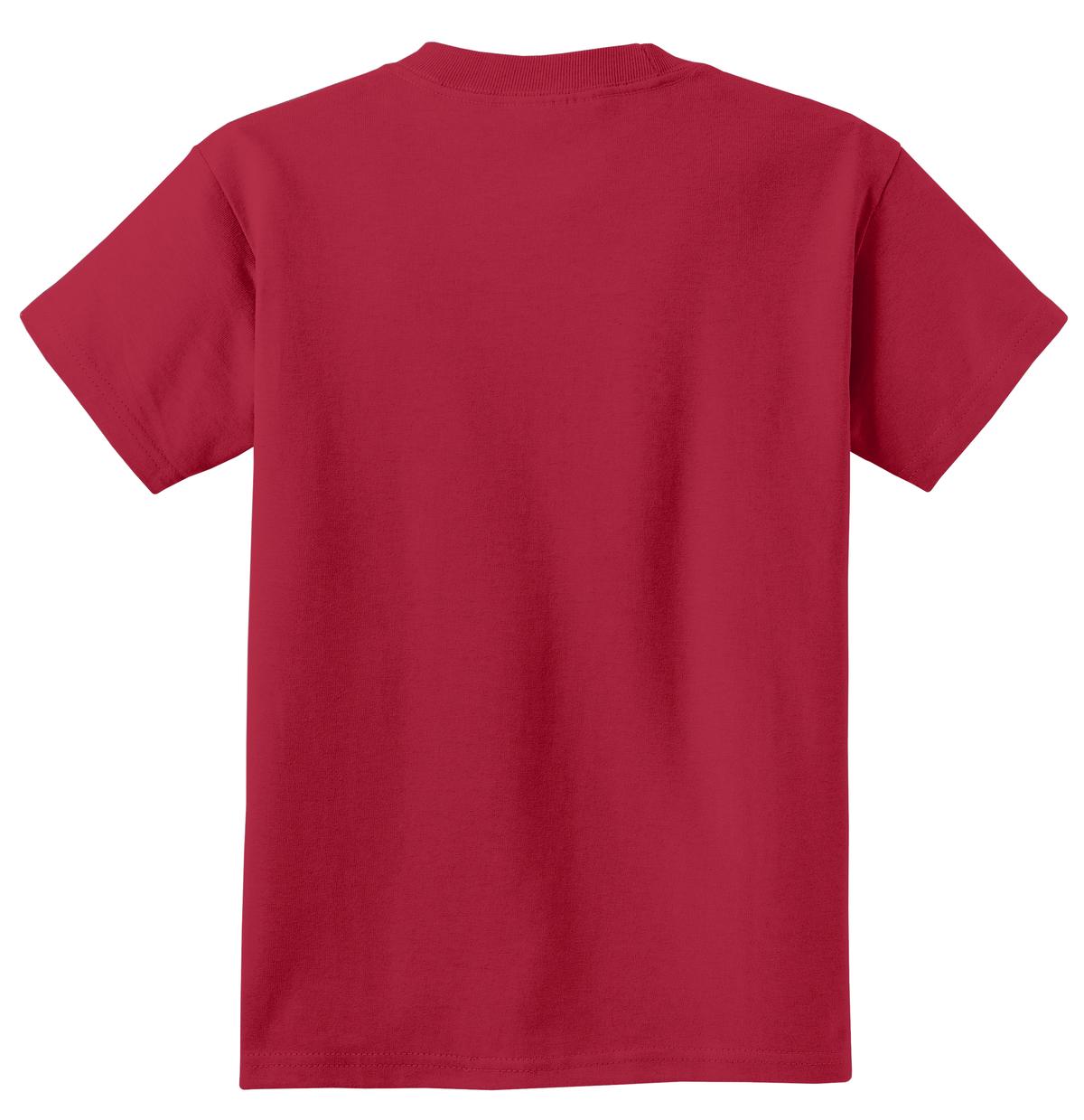 Rear View of Red Port & Co Youth Essential Tee. PC61Y
