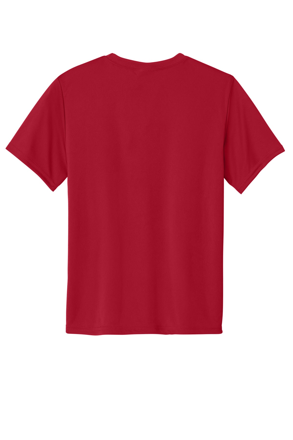 Rear View of Red Port & Co Youth Performance Tee. PC380Y
