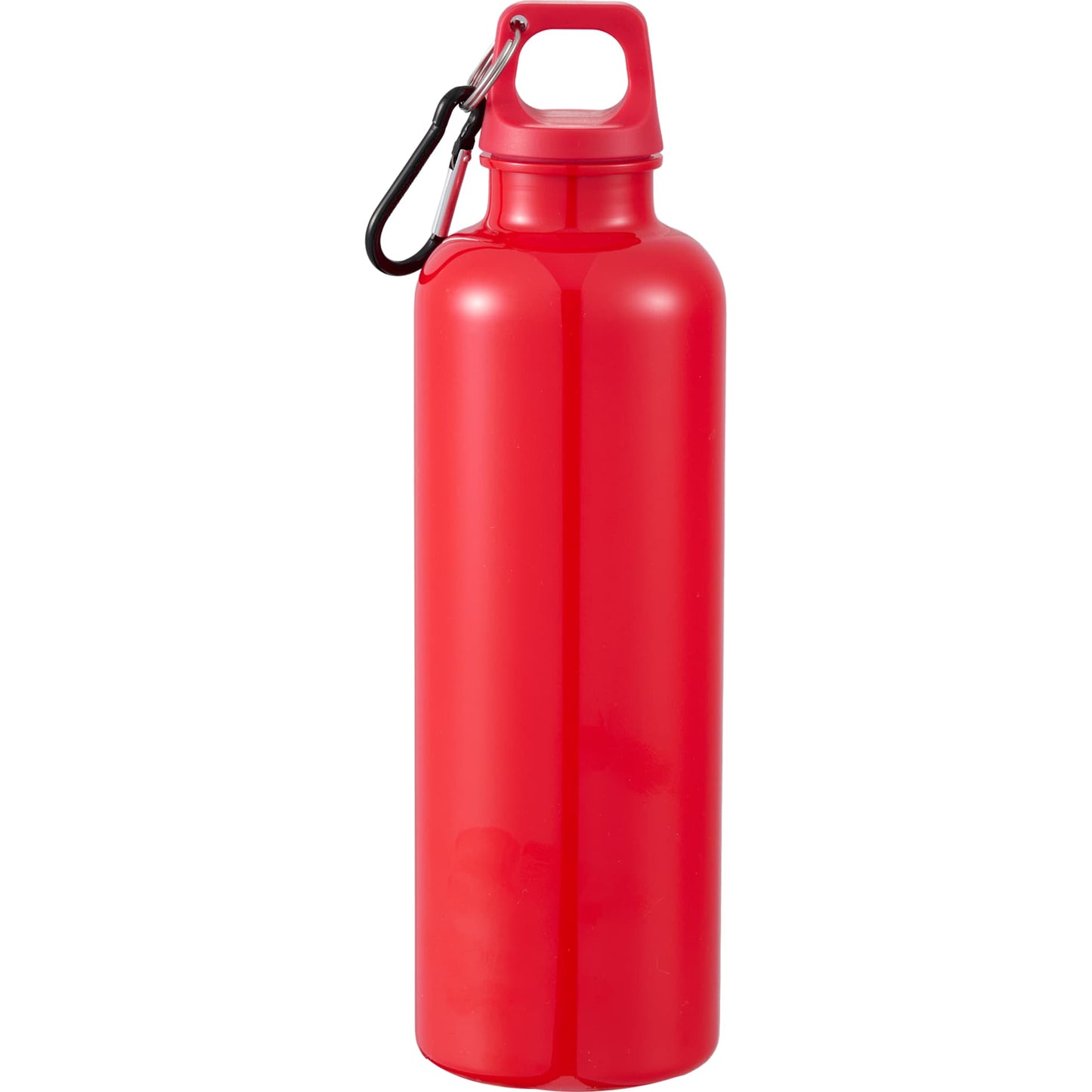 Rear View of Red Race 25oz  Recycled Bottle with Carabiner plain