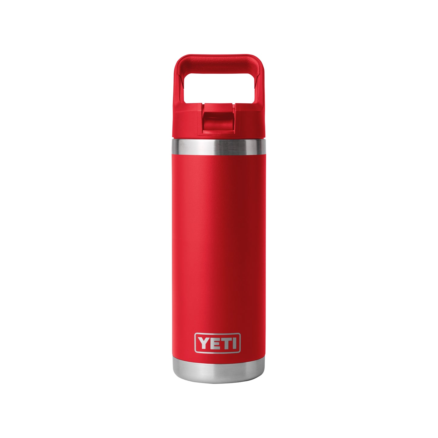 Rear View of Red-Rescue Rambler® 18 oz Water Bottle with Color-Matched Straw Cap plain