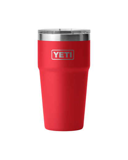 Rear View of Red-Rescue Rambler® 20 oz Stackable Cup with MagSlider™ Lid plain