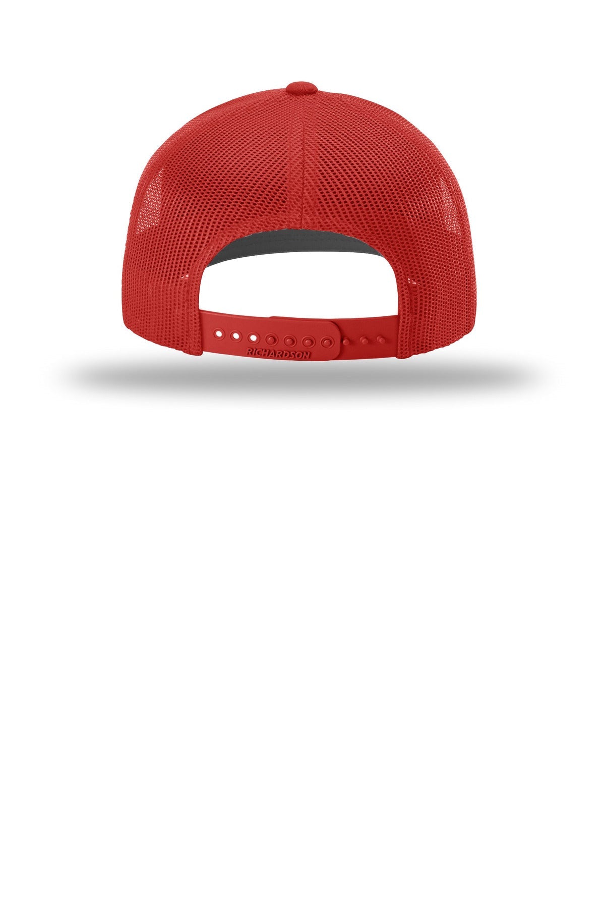 Rear View of Red Richardson Trucker Cap 112
