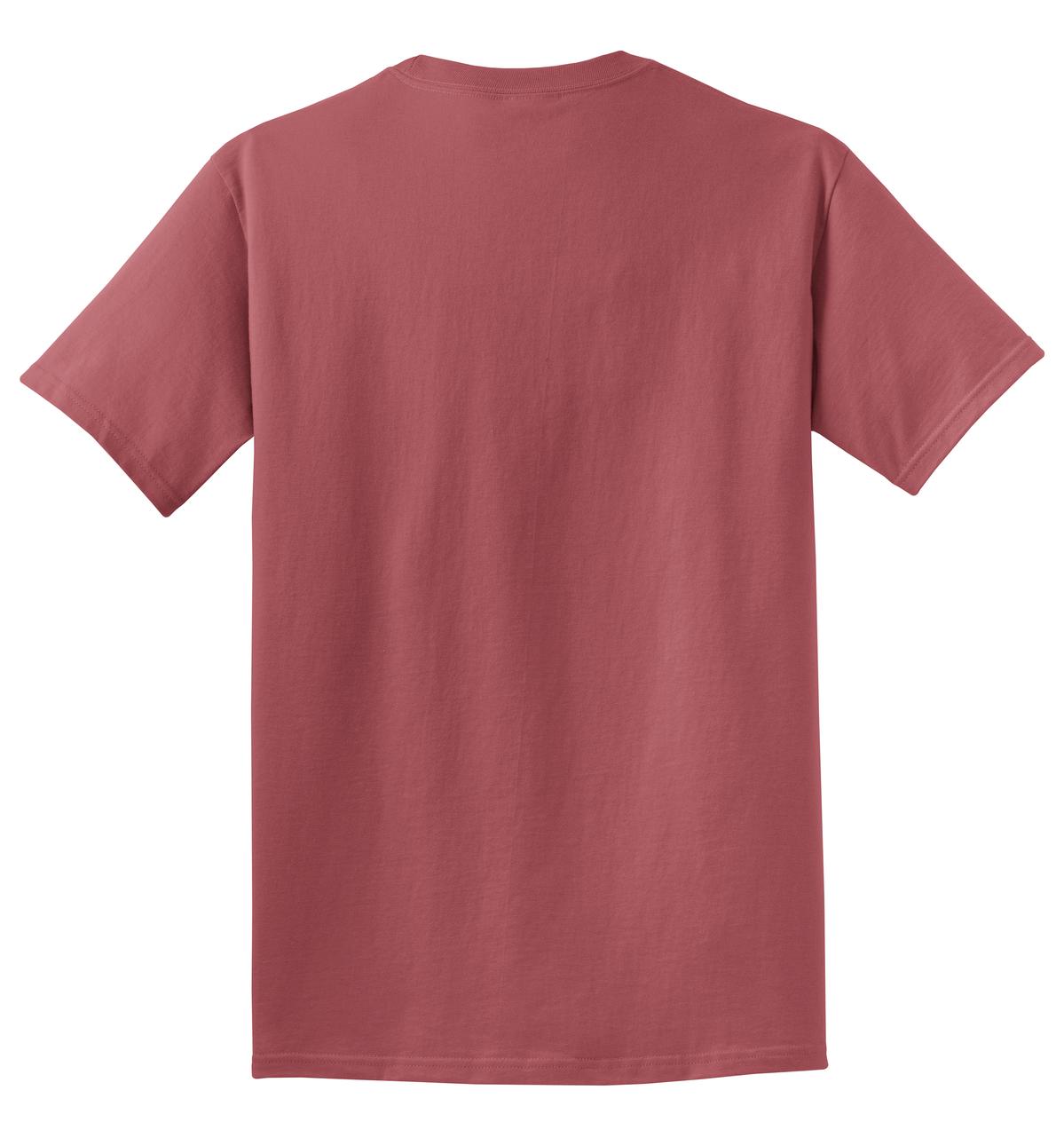 Rear View of Red Rock Port & Co Beach Wash Garment-Dyed Tee. PC099