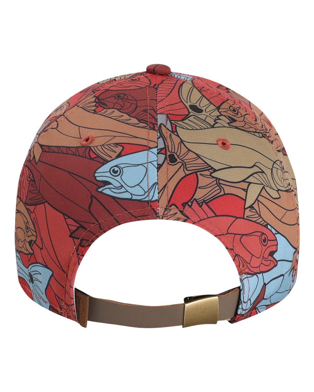 Rear View of Red/ Tan The Golden Hour Cap - DNA014