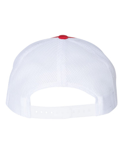 Rear View of Red/ White Low Pro Trucker Cap - 115