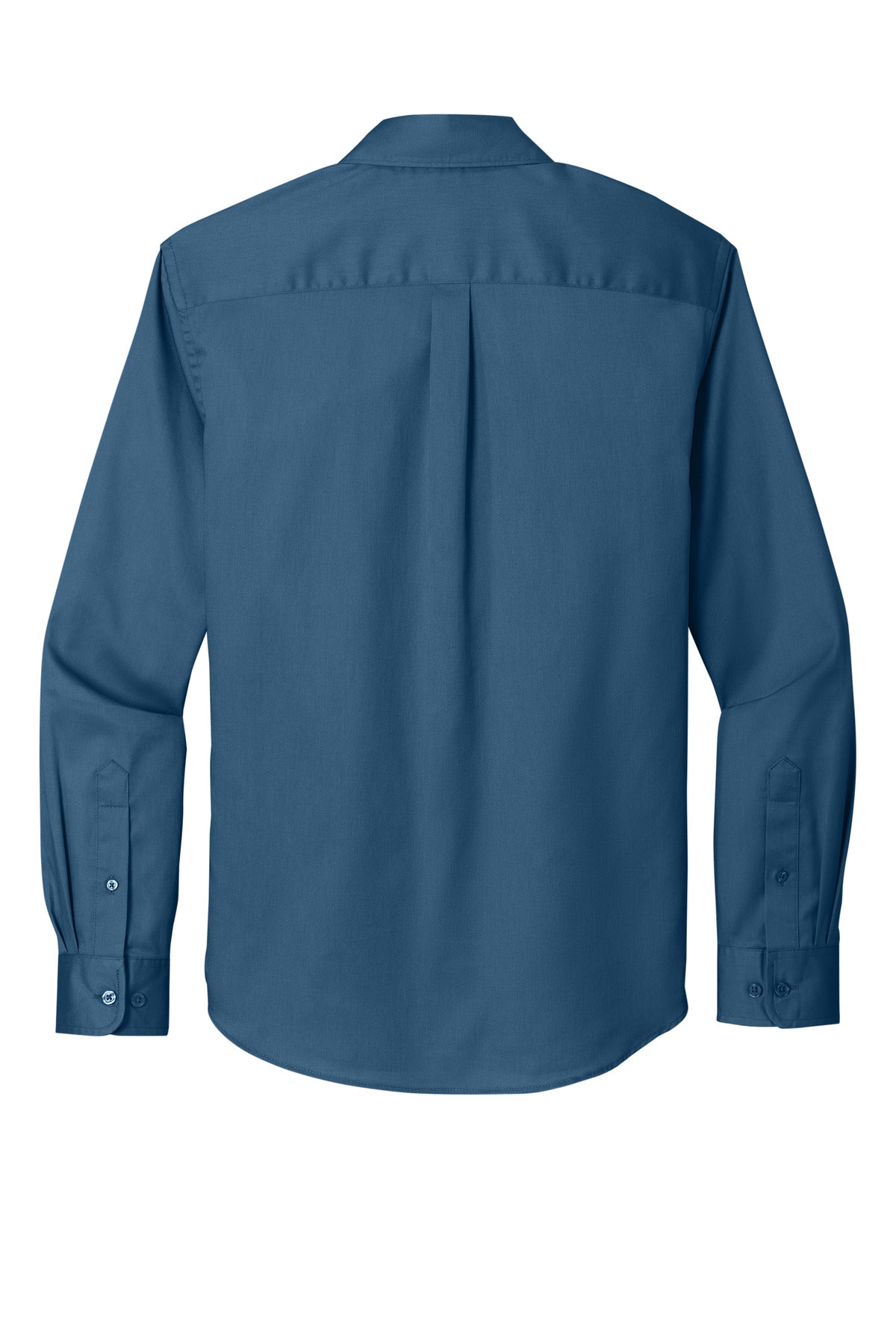 Rear View of RgttaBlue Port Authority Long Sleeve SuperPro React Twill Shirt. W808