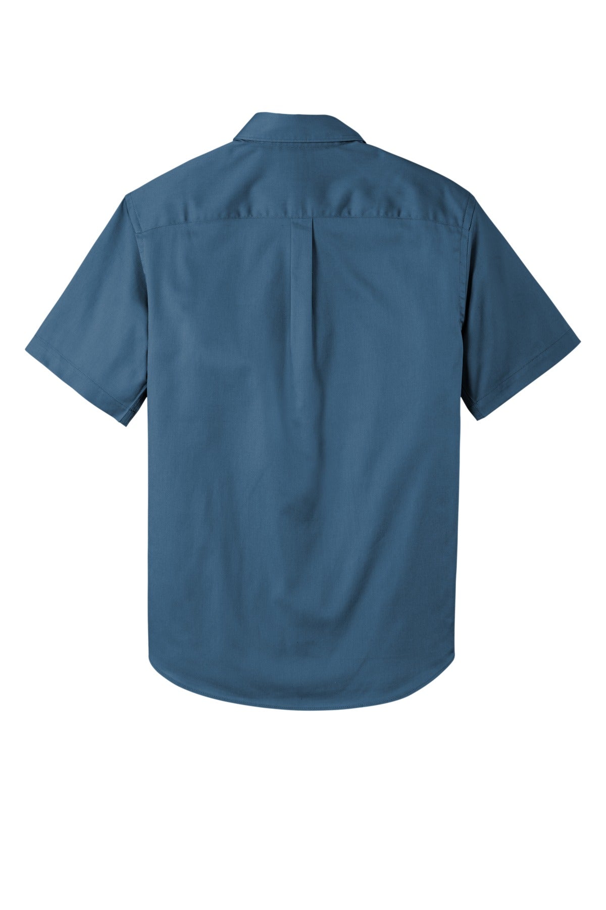 Rear View of RgttaBlue Port Authority Short Sleeve SuperPro React Twill Shirt. W809