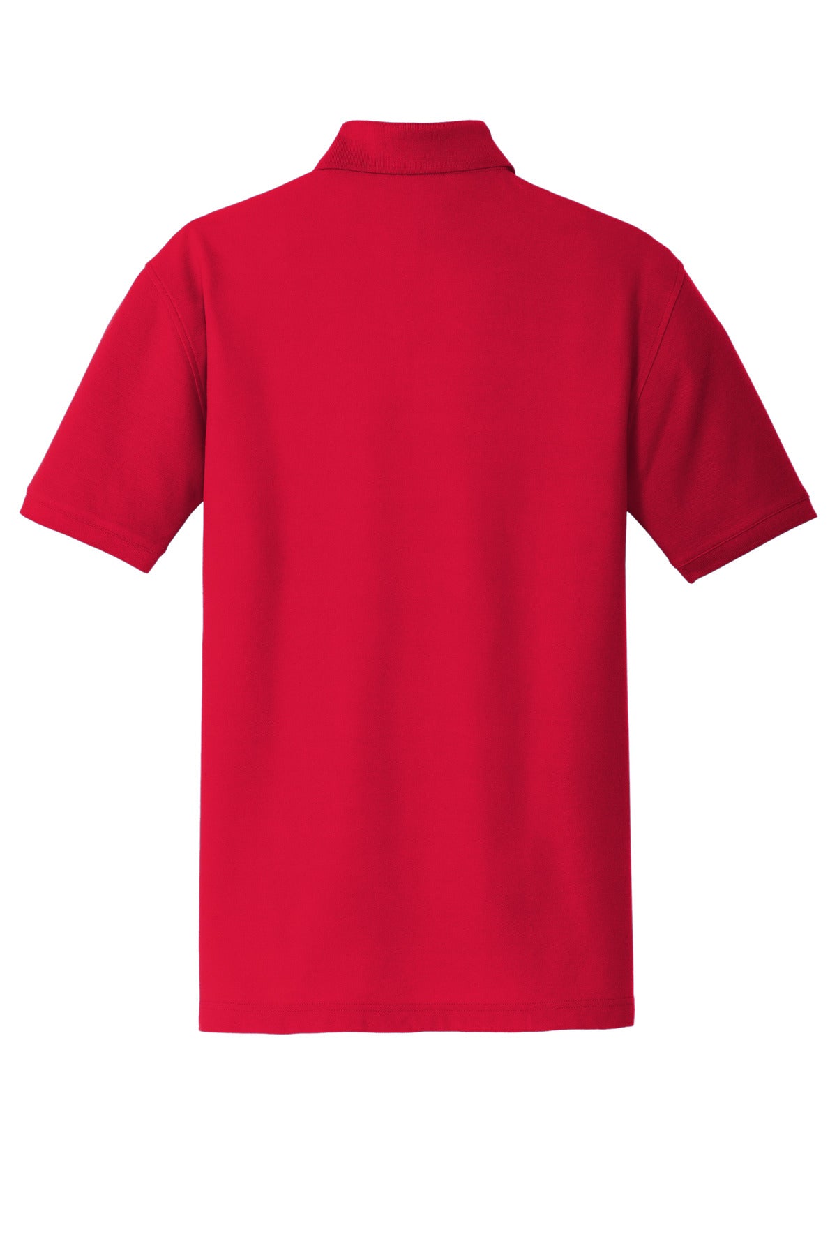 Rear View of Rich Red Port Authority Core Classic Pique Polo. K100