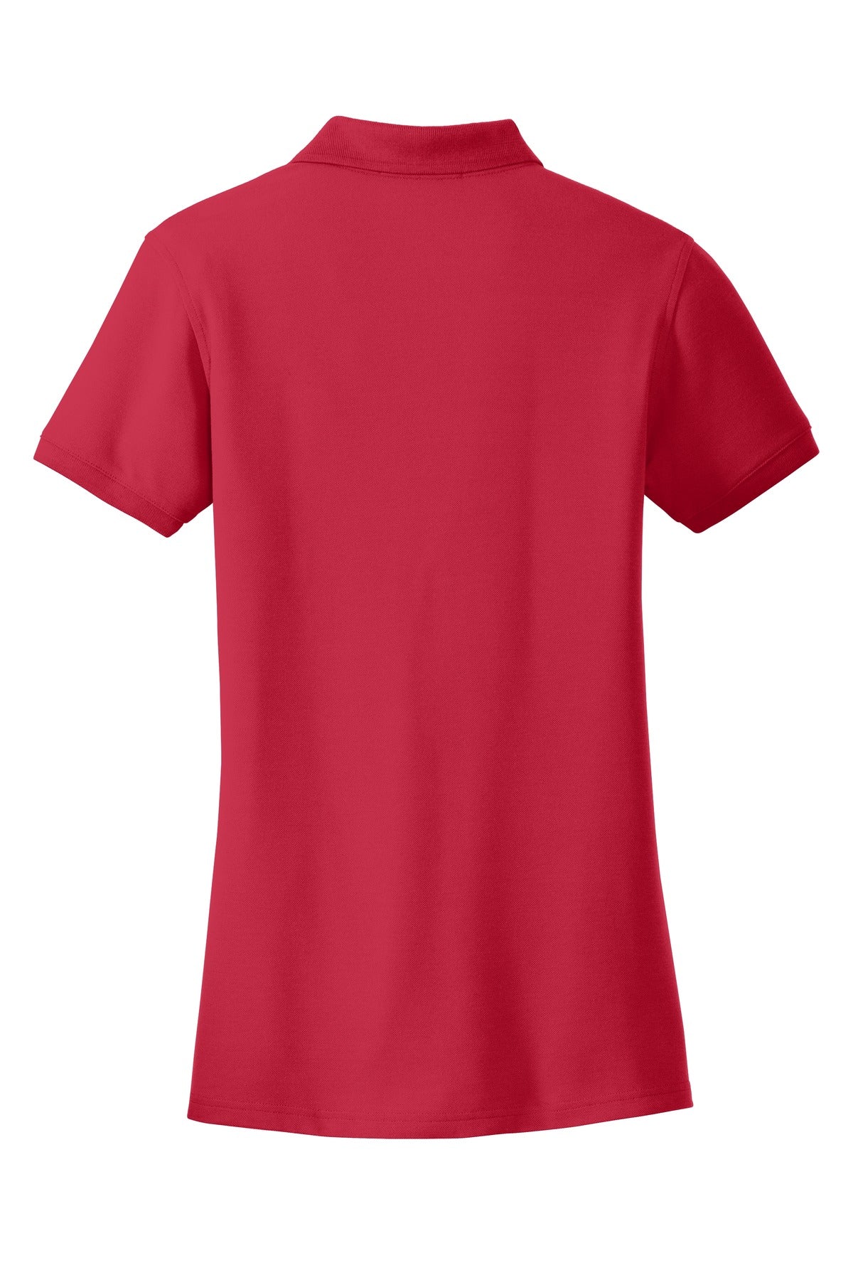Rear View of Rich Red Port Authority Women's Core Classic Pique Polo. L100