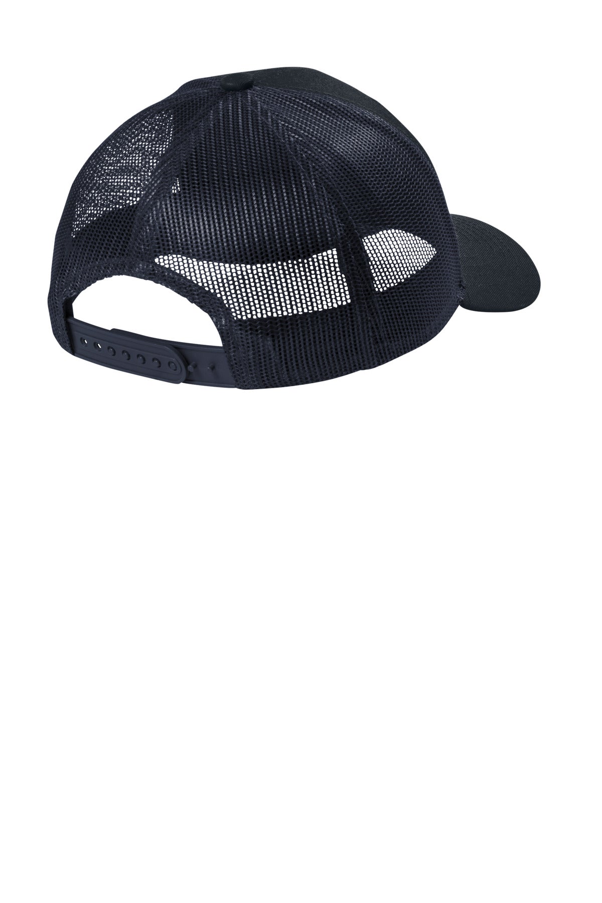 Rear View of RichNavy Port Authority Youth Snapback Trucker Cap YC402