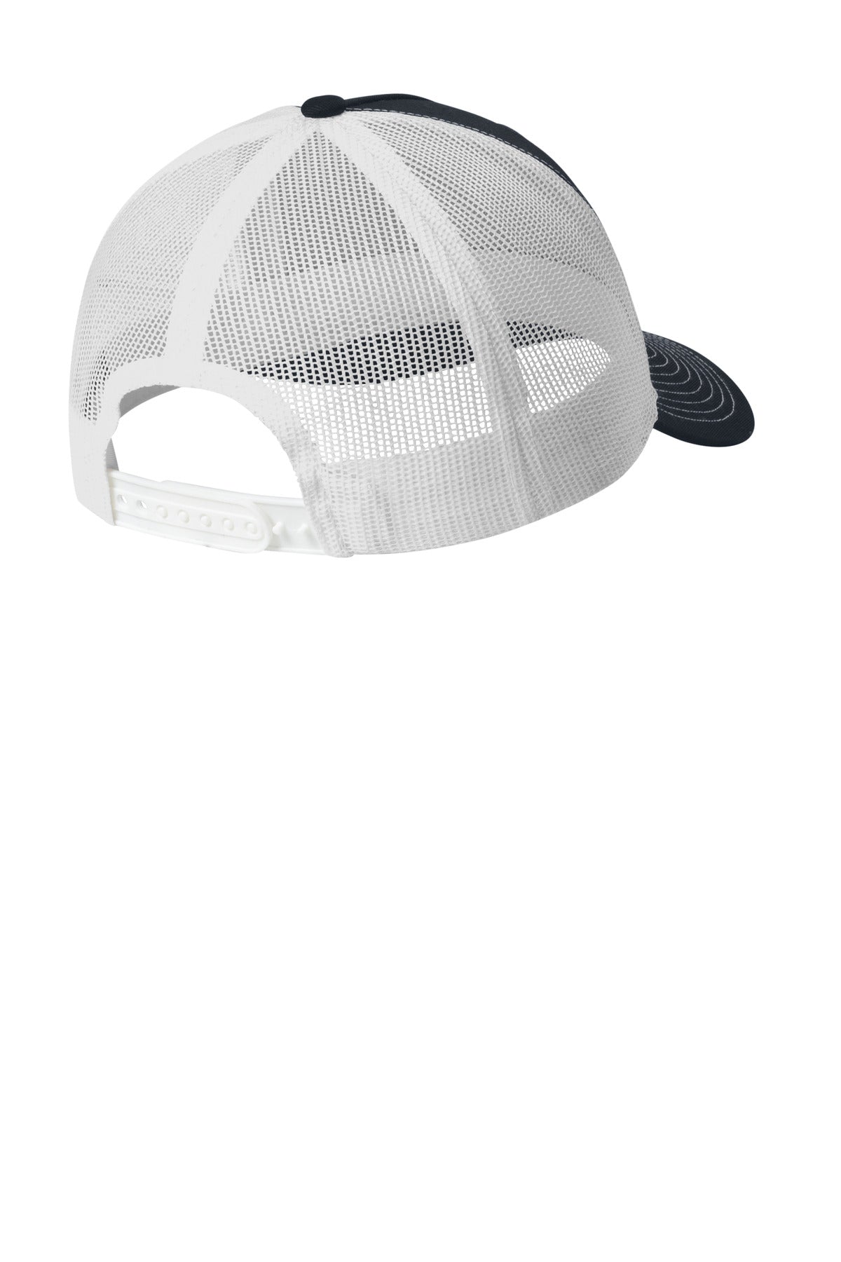 Rear View of RichNavy/W Port Authority Snapback Five-Panel Trucker Cap C405