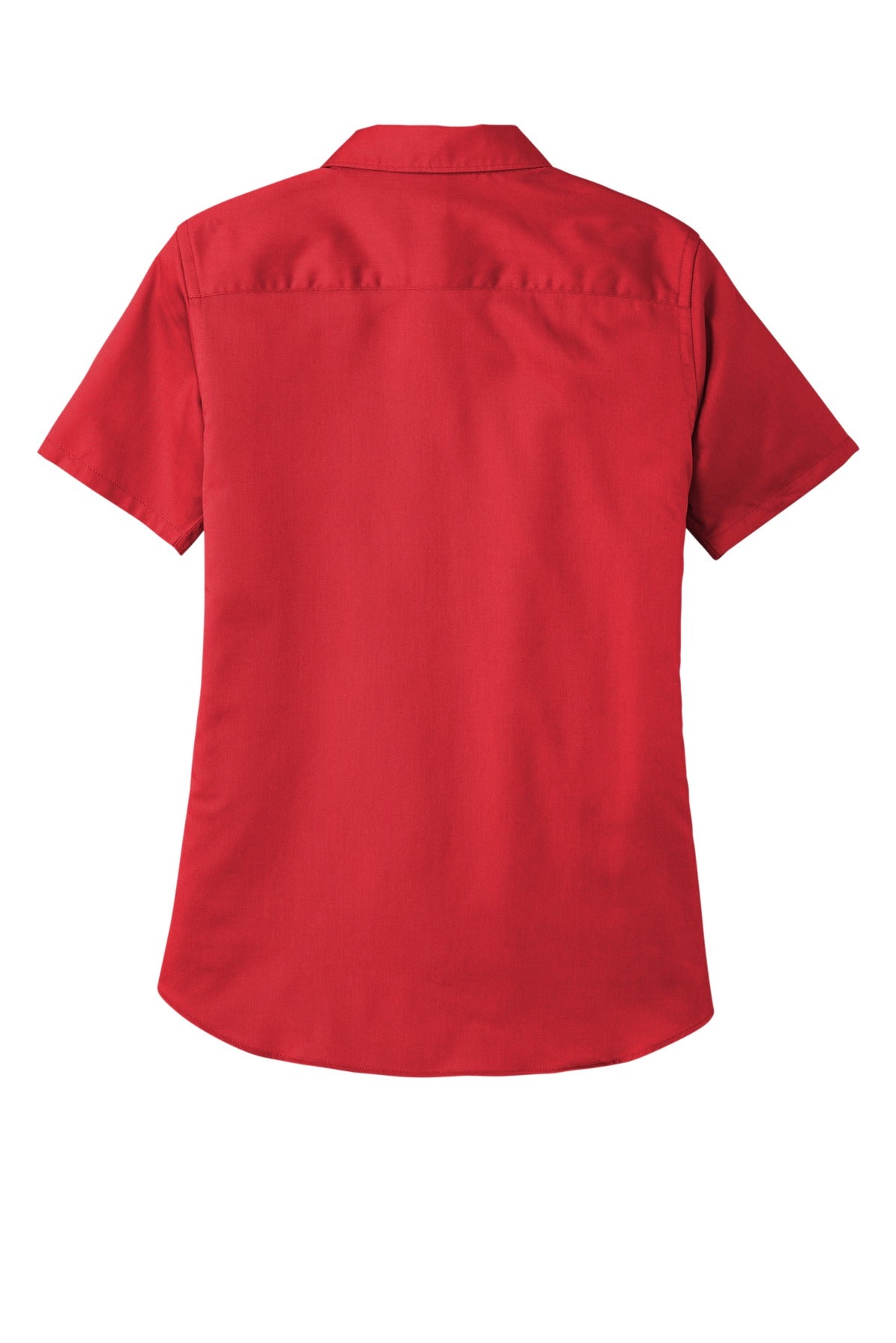 Rear View of RichRed Port Authority Women's Short Sleeve SuperPro React Twill Shirt. LW809