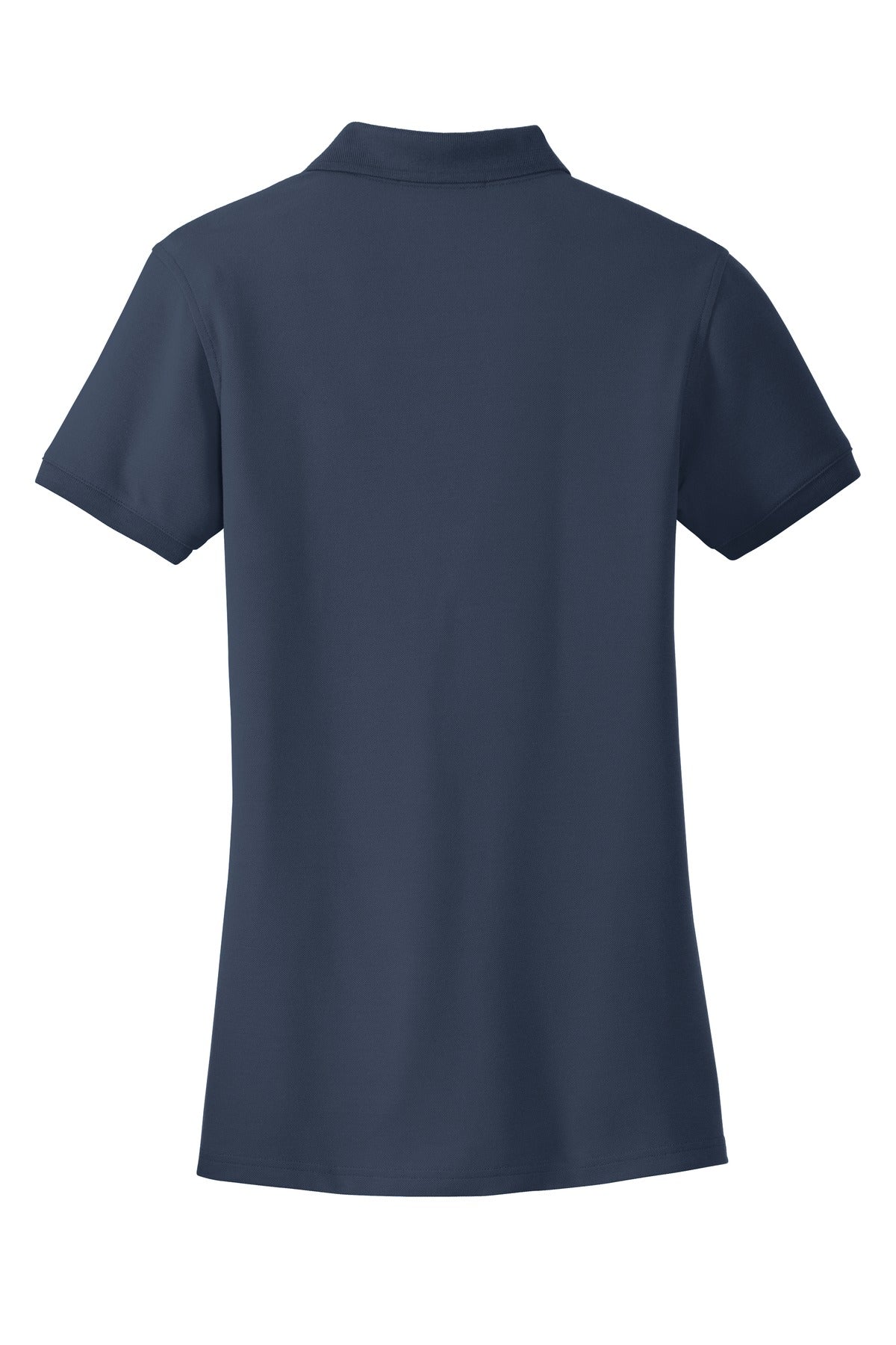 Rear View of River Blue Nvy Port Authority Women's Core Classic Pique Polo. L100