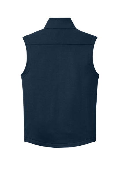 Rear View of RiverBlNv Eddie Bauer Smooth Mid Layer Fleece Vest EB2560