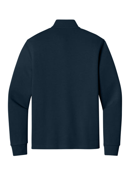Rear View of RiverBlNv Port Authority Wearever Signature Double Pique 1/4-Zip K210