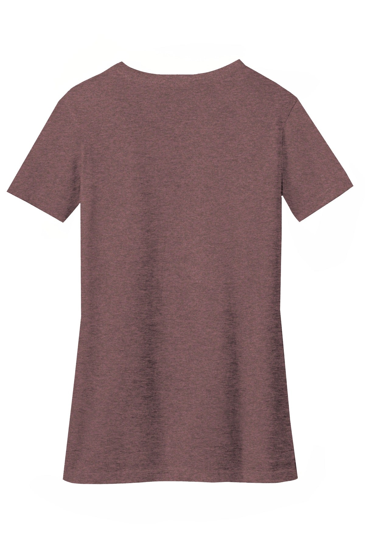 Rear View of Rose Fleck District Women's Perfect Blend CVC V-Neck Tee. DM1190L