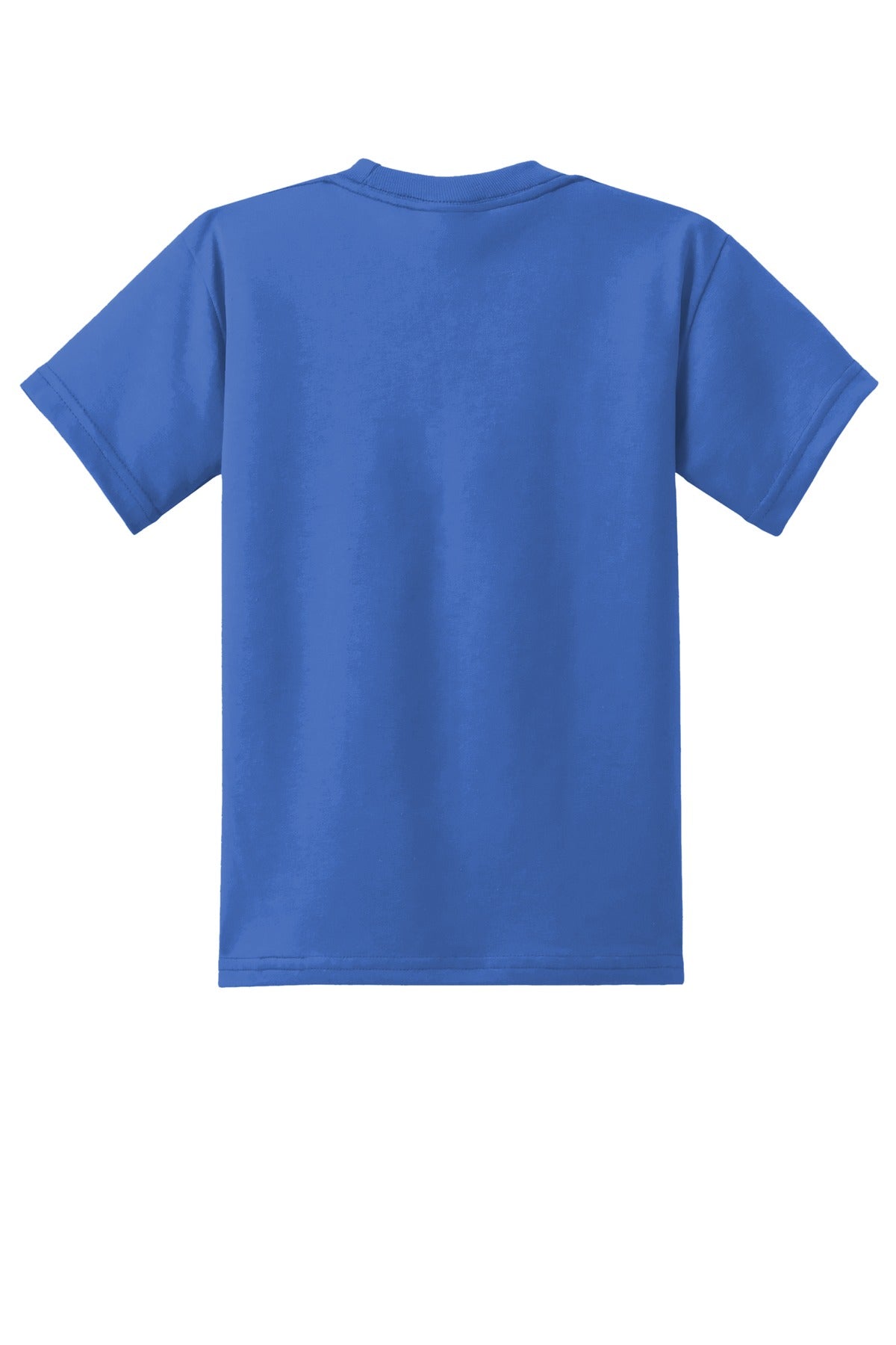 Rear View of Royal Blue Port & Co Youth Core Blend Tee. PC55Y
