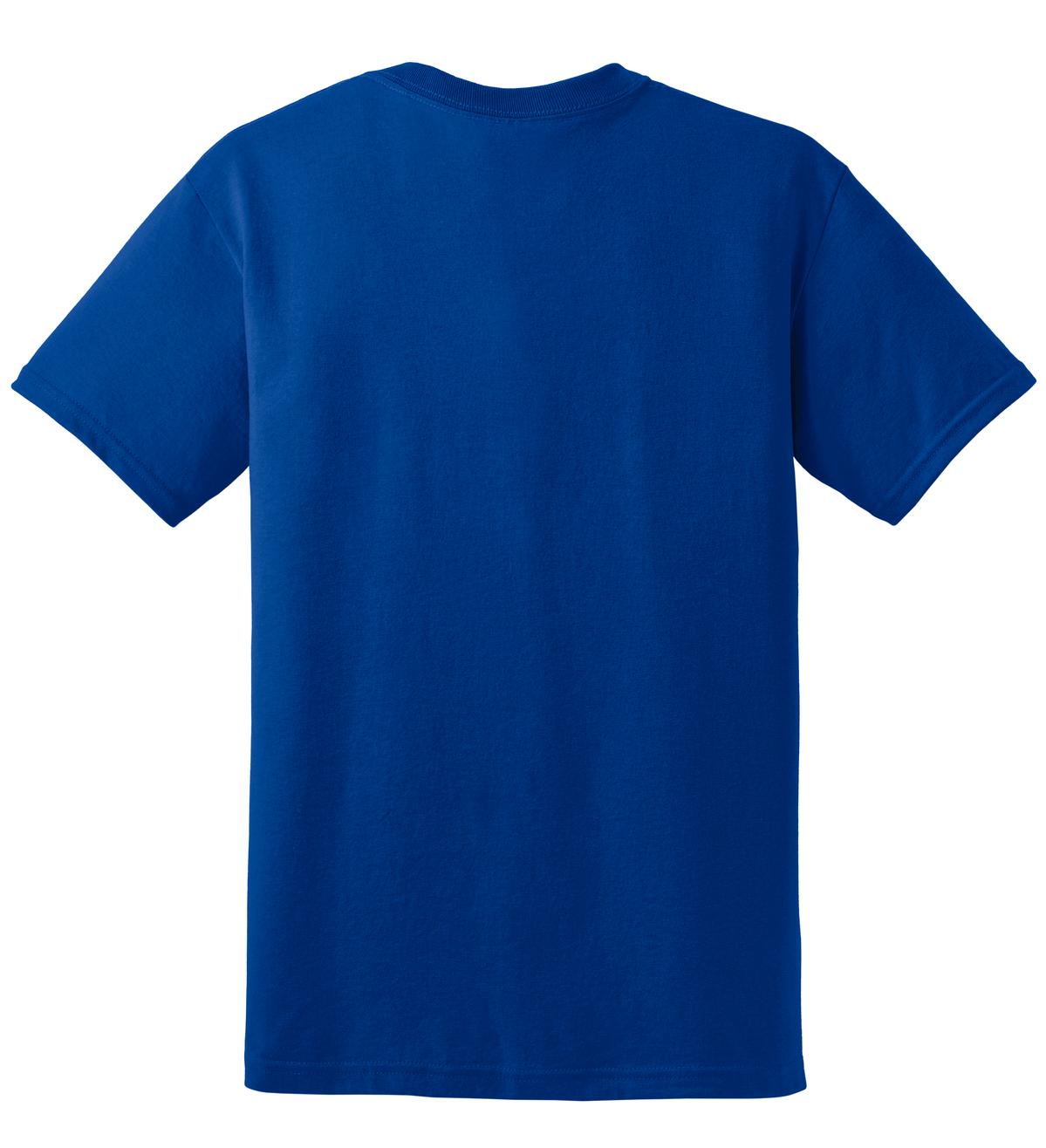 Rear View of Royal Gildan DryBlend 50 Cotton/50 Poly T-Shirt. 8000