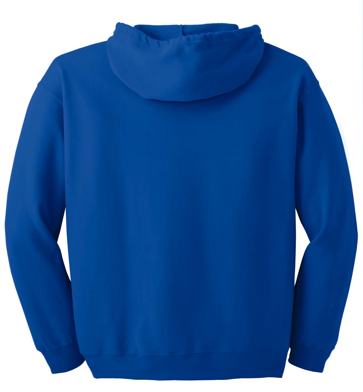 Rear View of Royal Gildan - Heavy Blend Full-Zip Hooded Sweatshirt. 18600