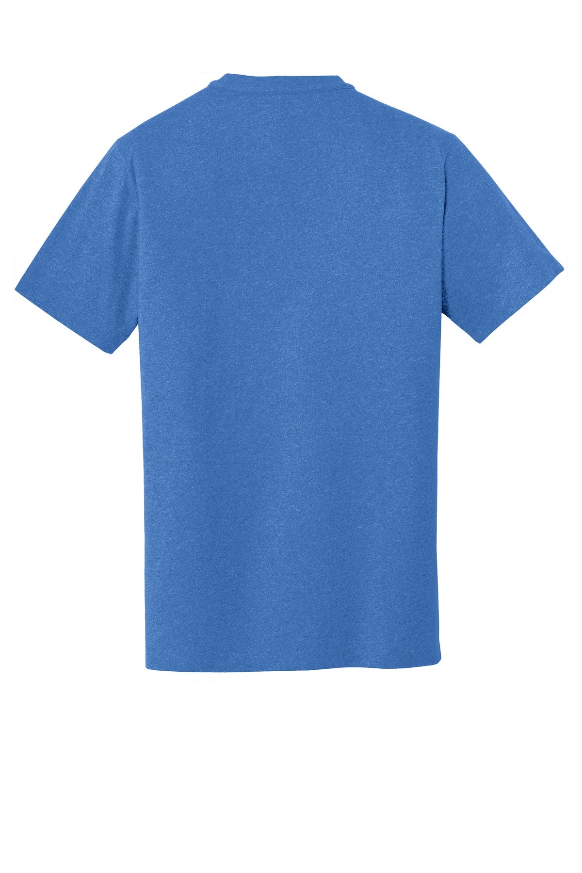 Rear View of Royal Heather New Era Heritage Blend Crew Tee. NEA100