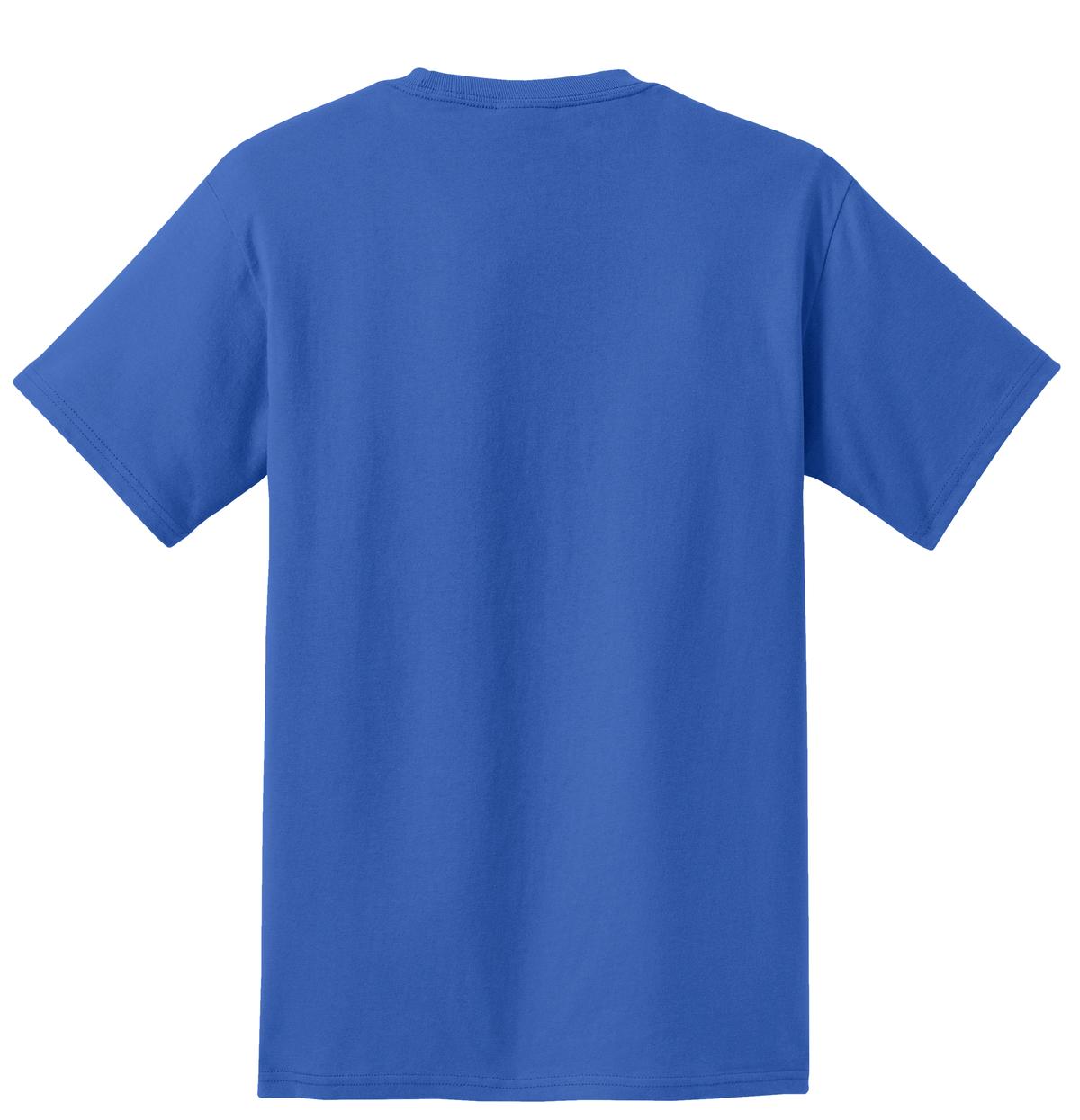 Rear View of Royal Port & Co Essential Pocket Tee. PC61P