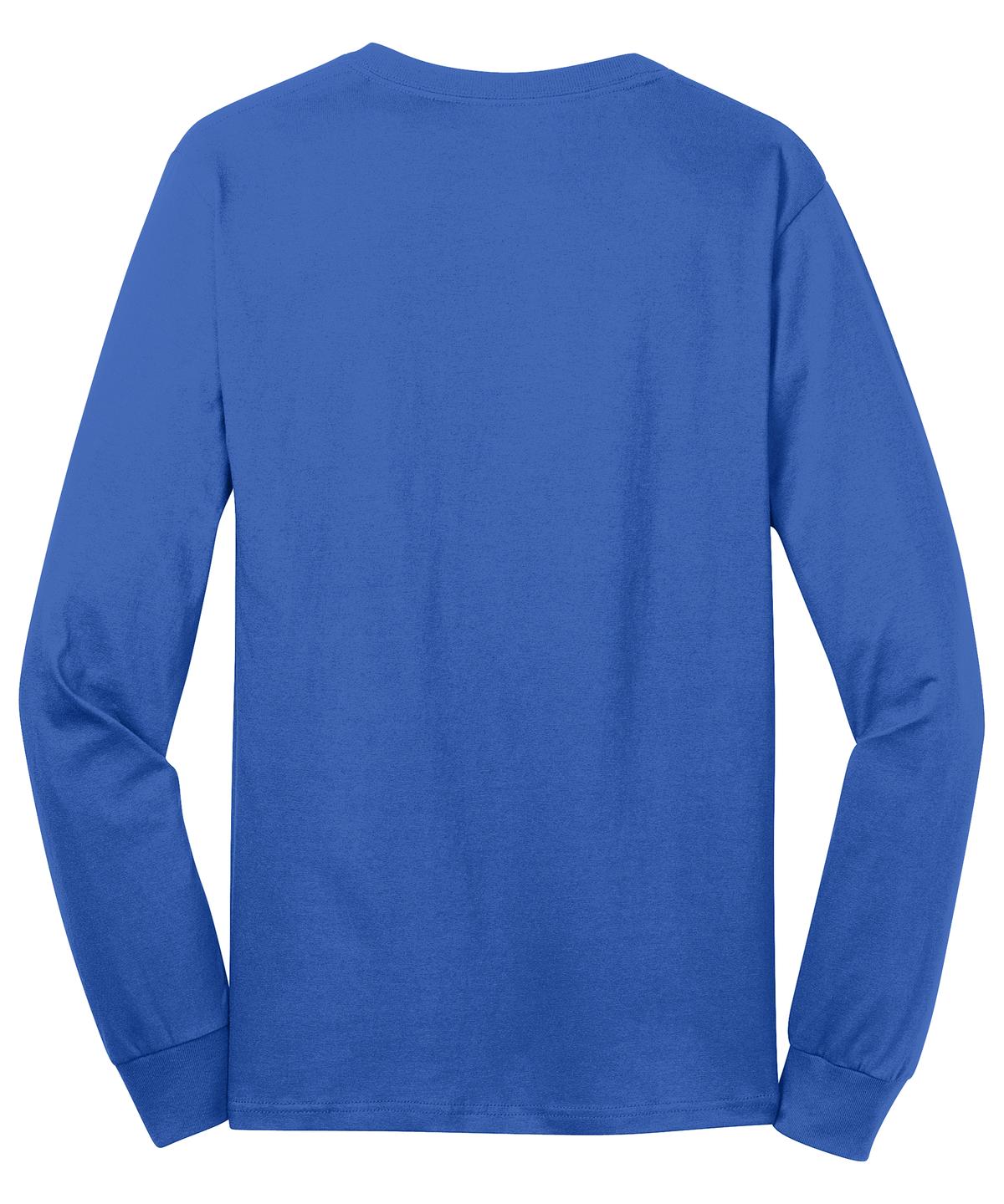 Rear View of Royal Port & Co Long Sleeve Core Cotton Tee. PC54LS