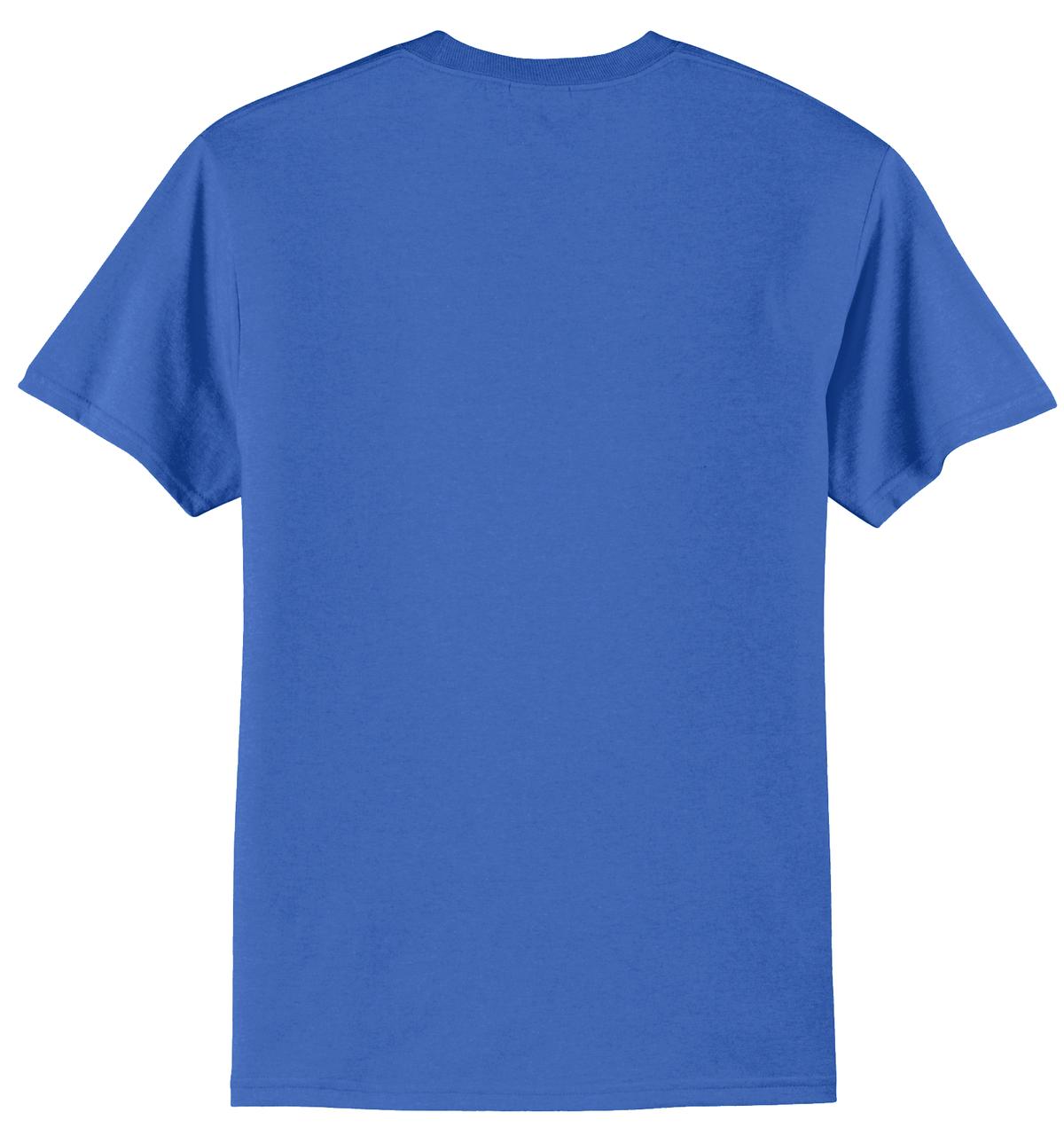 Rear View of Royal Port & Co Tall Core Blend Tee. PC55T