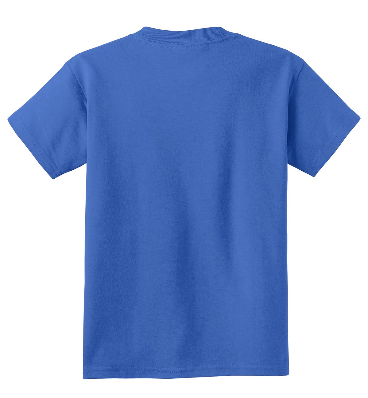 Rear View of Royal Port & Co Youth Core Cotton Tee. PC54Y