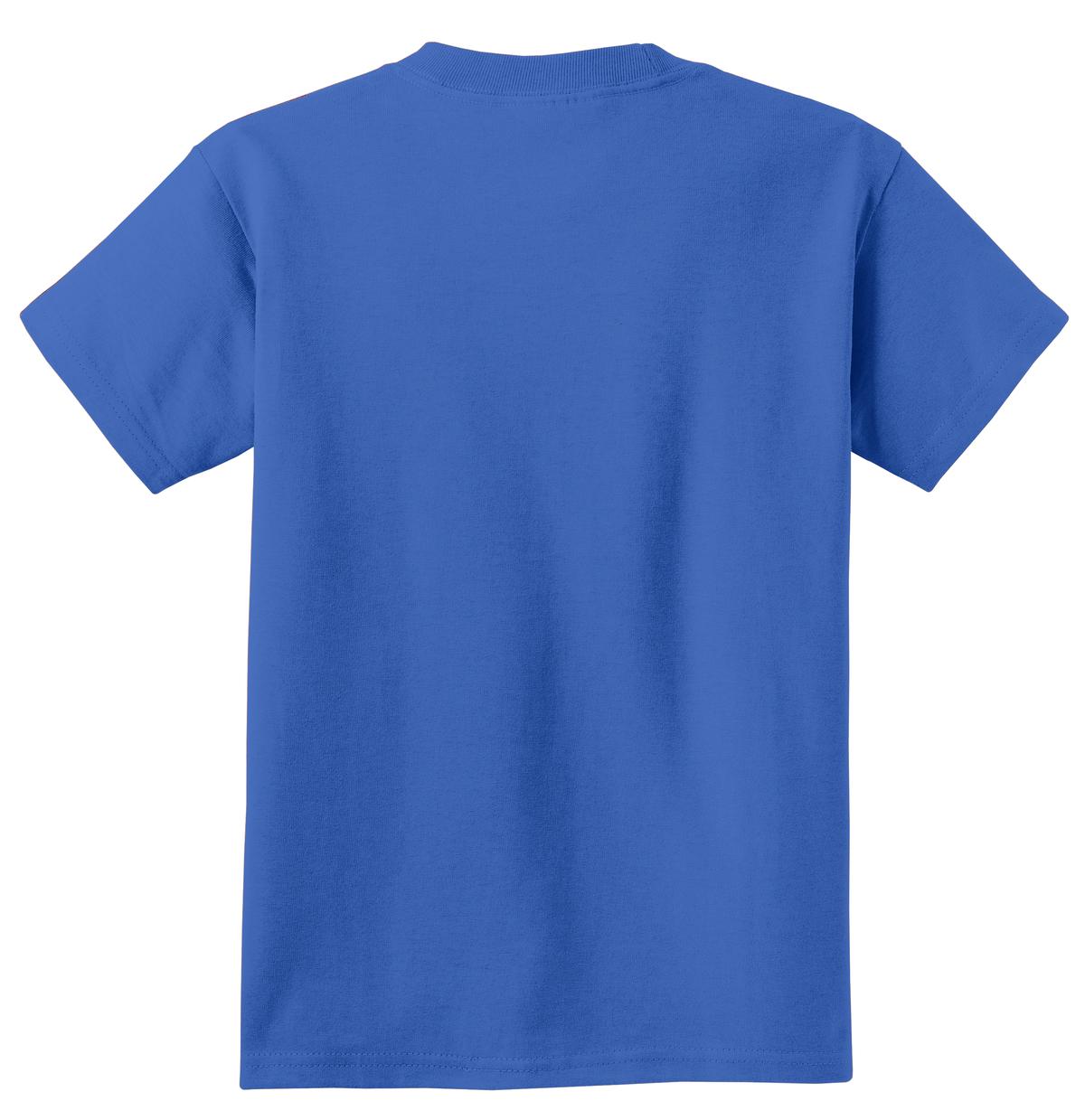 Rear View of Royal Port & Co Youth Essential Tee. PC61Y