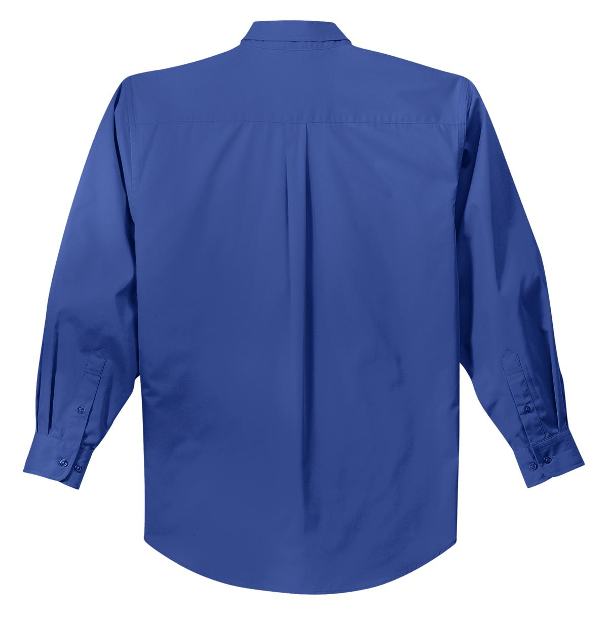 Rear View of Royal/Cl Navy Port Authority Long Sleeve Easy Care Shirt S608