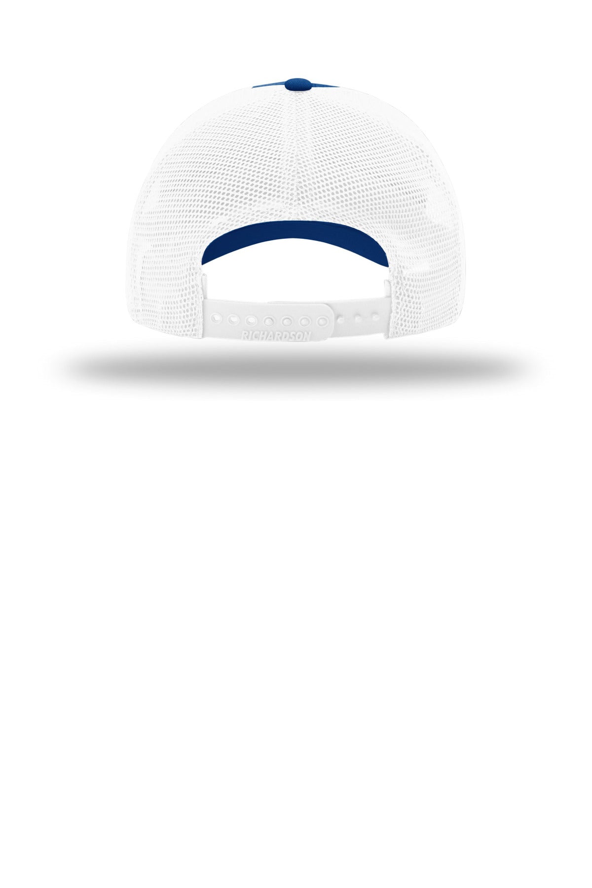 Rear View of Royal/Wht Richardson Garment Washed Trucker 111