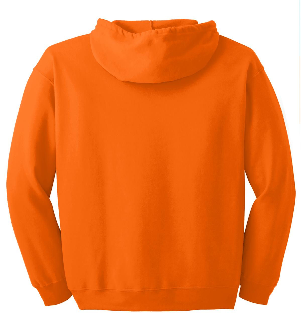 Rear View of S Orange Gildan - Heavy Blend Full-Zip Hooded Sweatshirt. 18600