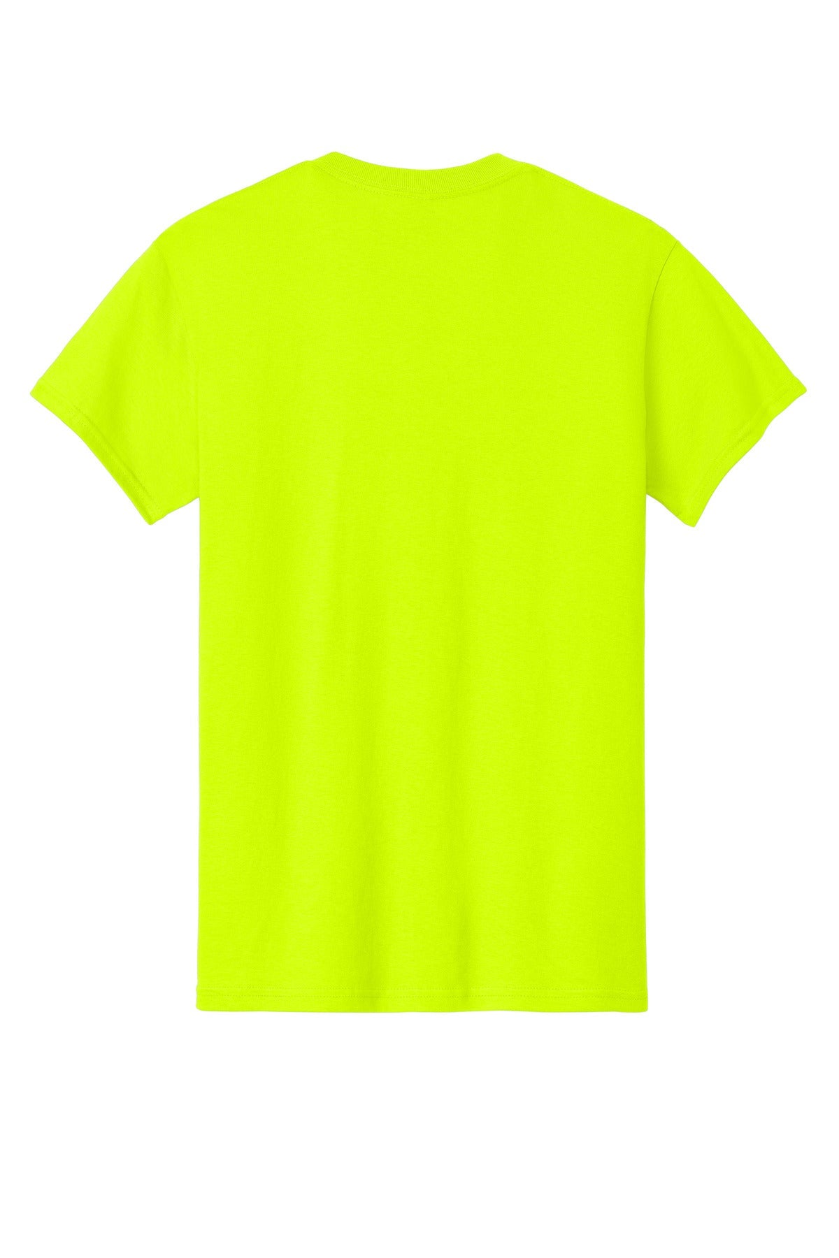 Rear View of Safety Green Gildan - Heavy Cotton 100% Cotton T-Shirt. 5000