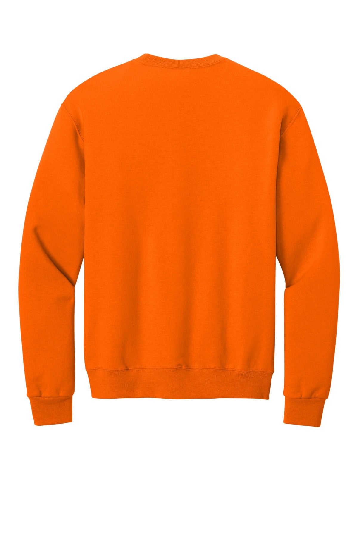 Rear View of Safety Orange Jerzees - NuBlend Crewneck Sweatshirt. 562M