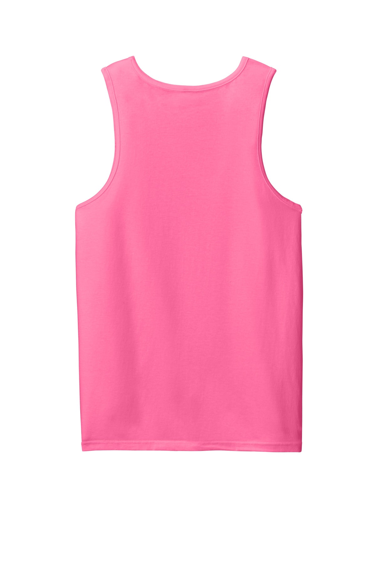 Rear View of SafetyPink Gildan Heavy Cotton Tank Top. G5200