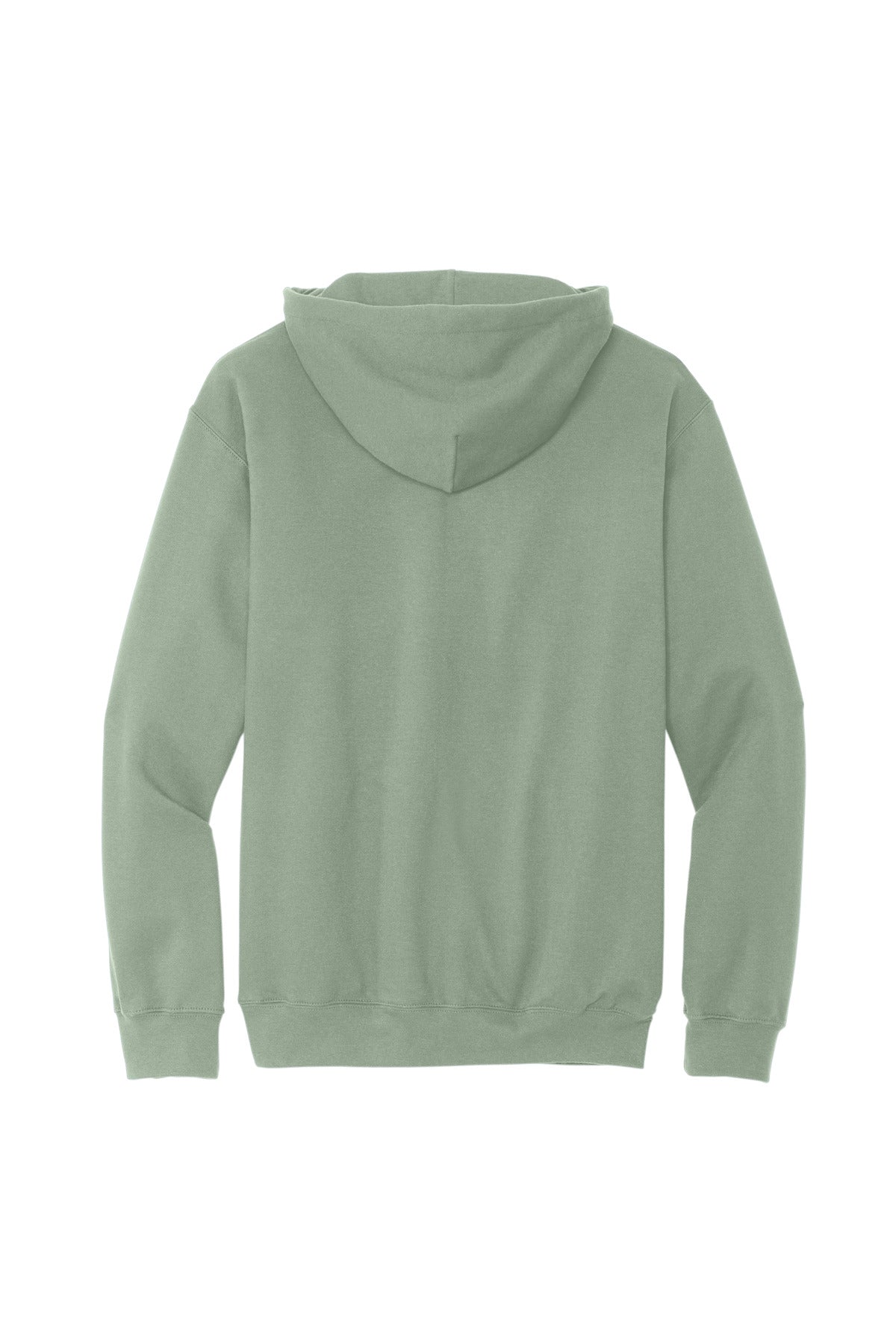 Rear View of Sage Gildan Softstyle Midweight Pullover Hooded Sweatshirt SF500