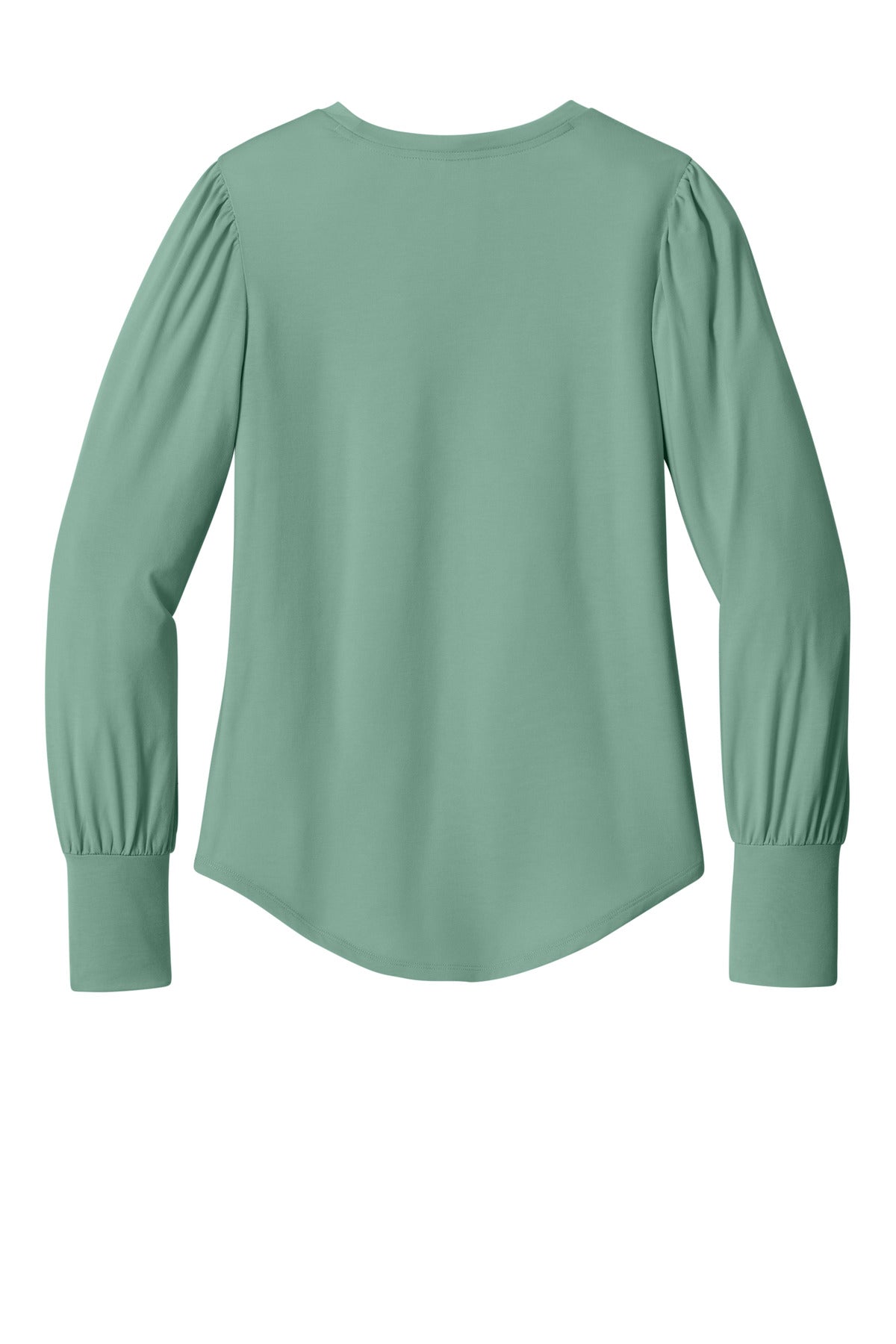 Rear View of Sage Mercer+Mettle Women's Stretch Jersey Long Sleeve Blouson Top MM1019