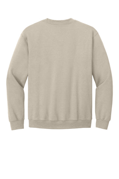 Rear View of Sand Gildan Heavy Blend Crewneck Sweatshirt. 18000