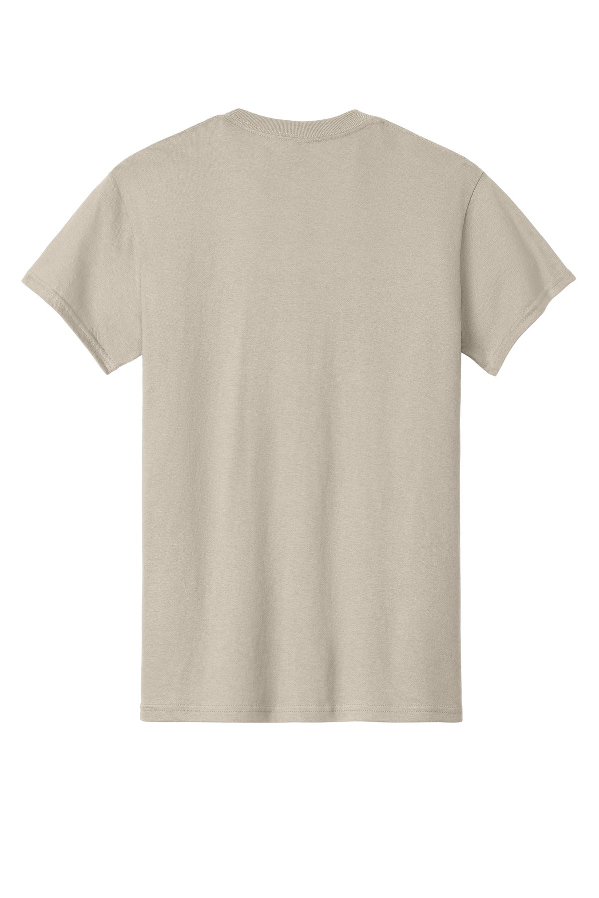 Rear View of Sand Gildan - Heavy Cotton 100% Cotton T-Shirt. 5000