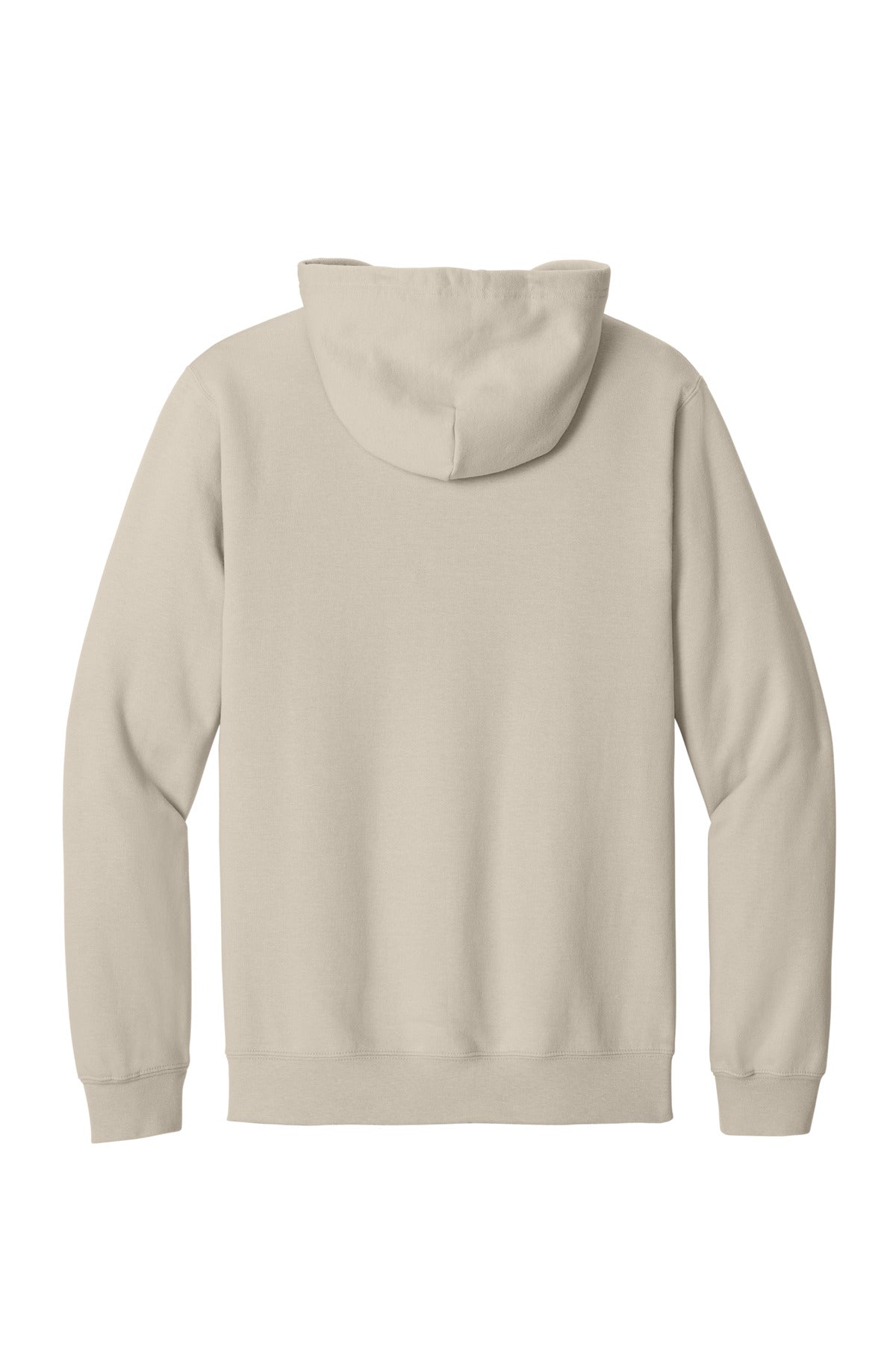 Rear View of Sand Gildan Softstyle Midweight Fleece Full-Zip Hooded Sweatshirt SF600