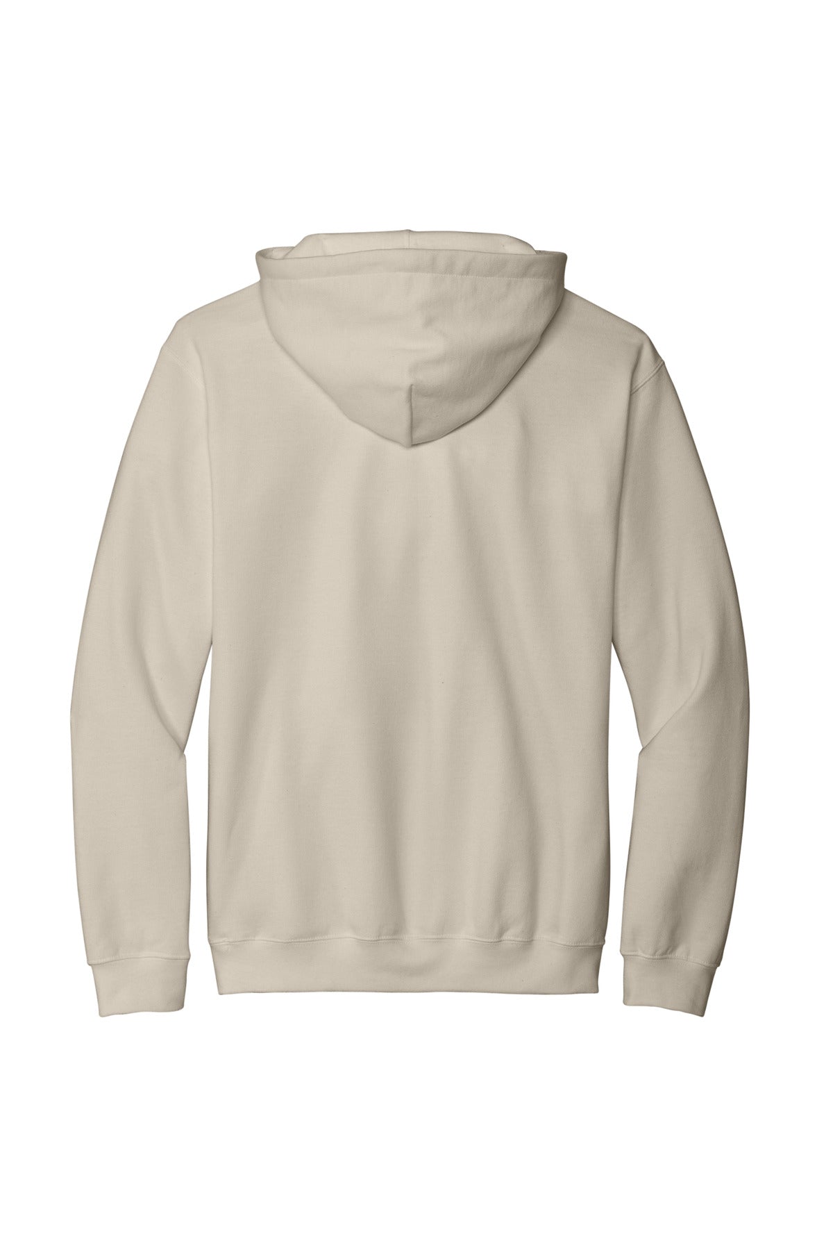 Rear View of Sand Gildan Softstyle Midweight Pullover Hooded Sweatshirt SF500