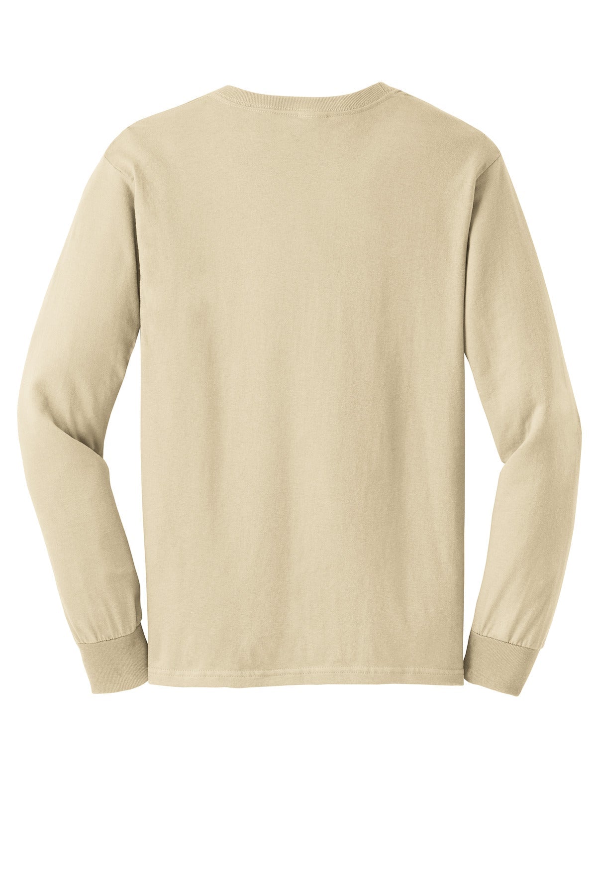 Rear View of Sand Gildan - Ultra Cotton 100% US Cotton Long Sleeve T-Shirt. G2400