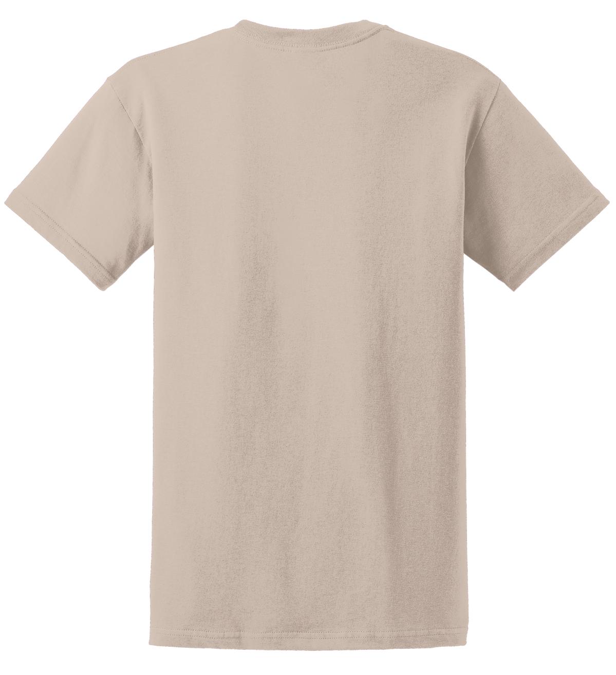 Rear View of Sand Gildan - Ultra Cotton 100% US Cotton T-Shirt. 2000
