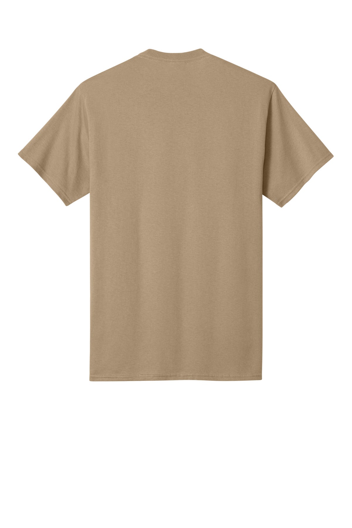 Rear View of Sand Port & Co Core Cotton Tee. PC54