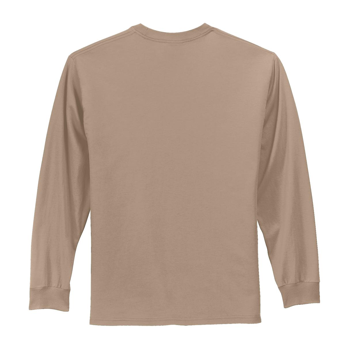 Rear View of Sand Port & Co Long Sleeve Essential Tee. PC61LS