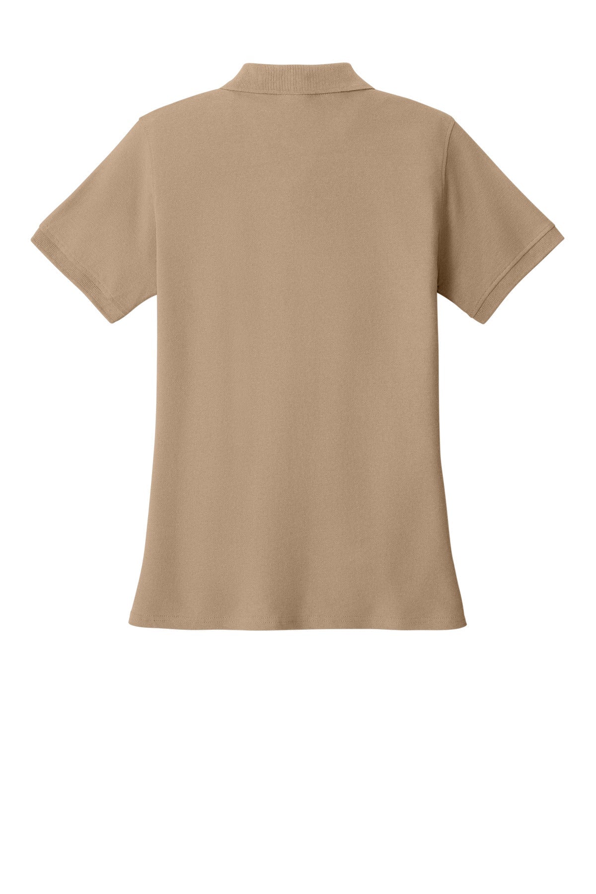 Rear View of Sand Port & Co Women's Core Blend Pique Polo. LKP155