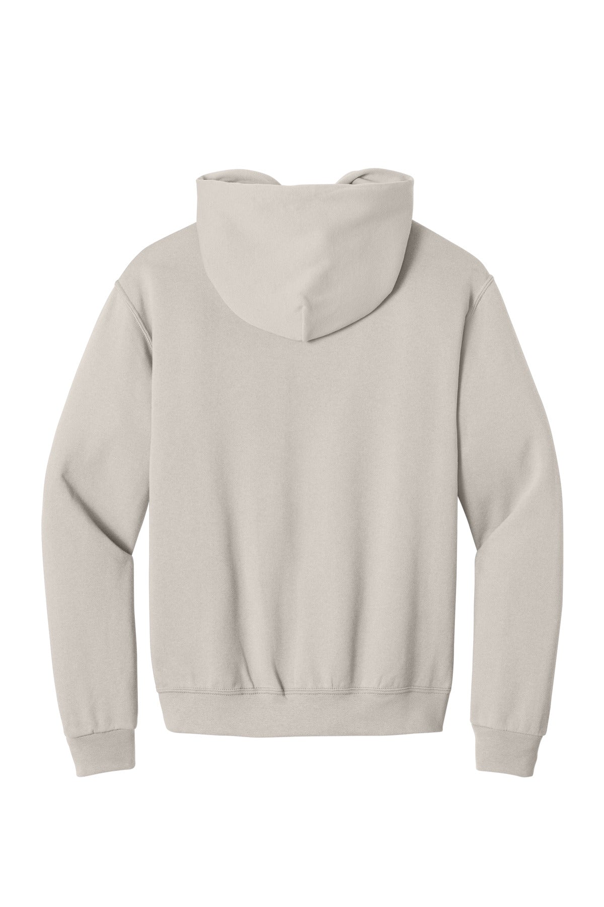 Rear View of Sandstone Jerzees NuBlend Pullover Hooded Sweatshirt. 996M