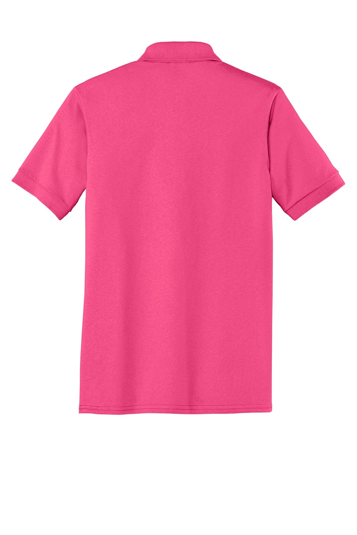 Rear View of Sangria Port & Co Core Blend Jersey Knit Polo. KP55